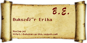 Bukszár Erika névjegykártya
