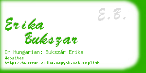 erika bukszar business card